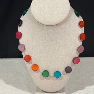 Culture Mix Resin Bead & Wire Necklace - Made in The Netherlands 18-21" NEW